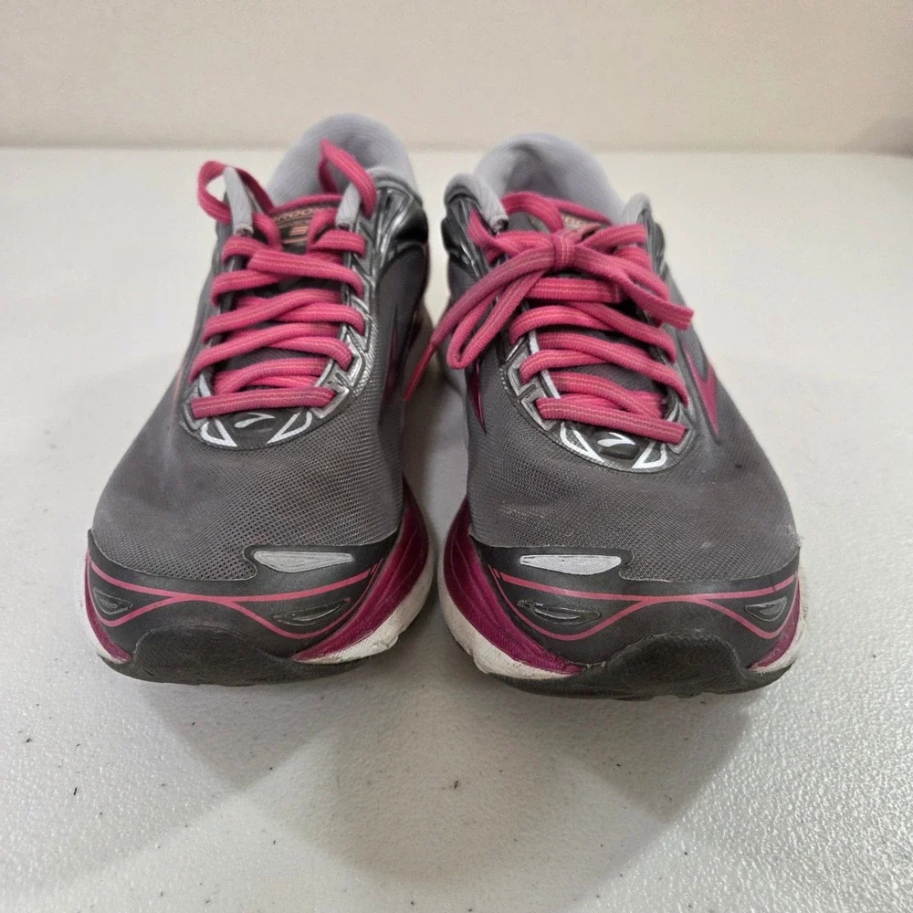 Brooks Transcend 3 Womens Running Shoes Size 7.5 Grey Pink Stability Guide Rails